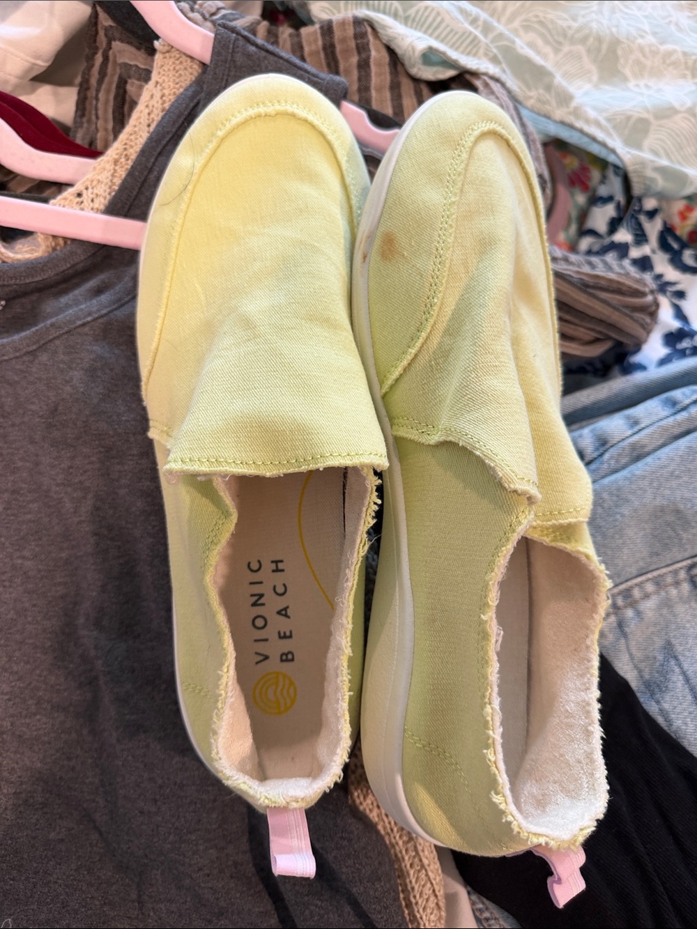 Vionic Slip-On Sneakers in Pale Yellow